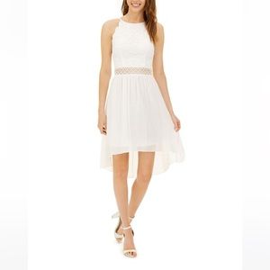 BCX DRESS Womens White Sleeveless Knee Length Party Hi-Lo Dress Juniors 1